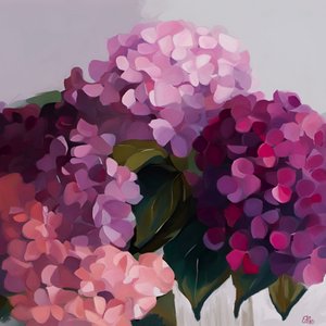 Lebendige Hortensienblüten