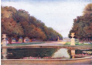 Das Lange Wasser, Hampton Court, aus Die Gärten Englands: In den südlichen und westlichen Grafschaften, veröffentlicht von The Studio