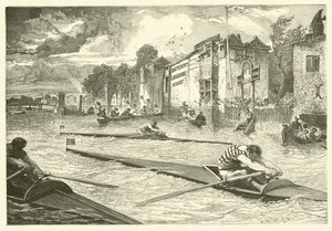 Ruderregatta auf der Themse in Chelsea (Gravur) von Edmond (after) Morin