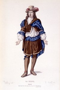 Die Figur des Philiste in La veuve ou le traitre betrayed - Gesamttheater: (Sammlung von Stücken von Corneille) Zeichnung von Geffroy, Gravur von L. Wolff - ed. Laplace, Sanchez et Cie, Paris 1884
