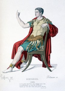 Der Charakter von Pompeius im Theaterstück Sertorius - Vollständiges Theater: (Sammlung von Stücken von Corneille) Zeichnung von Geffroy, Gravur von Delanoux - Hrsg. Laplace, Sanchez et Cie, Paris 1884