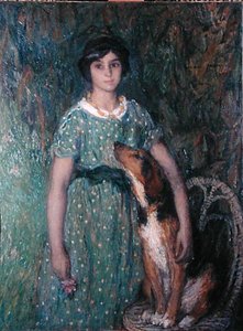 Junges Mädchen mit einem Hund