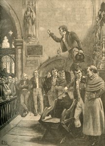 Wahlversammlung in Irland, 1826, um 1890 von Edmund Blair Leighton