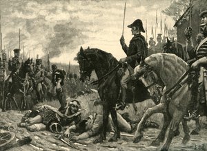 Treffen von Wellington und Blücher nach der Schlacht von Waterloo, 1815, ca. 1890 von Edmund Blair Leighton