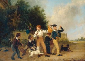 Jungen mit ihren Haustieren