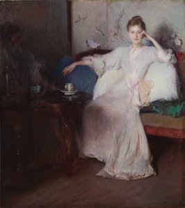 Arrangement in Rosa und Grau (Nachmittagstee) von Edmund Charles Tarbell