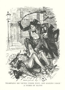 Illustration für R. L. Stevensons Der seltsame Fall des Dr. Jekyll und Mr. Hyde von Edmund Joseph (after) Sullivan