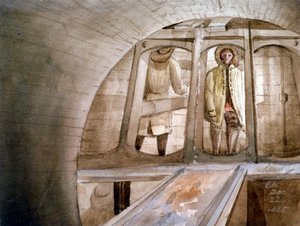 Ansicht des Schildes, der beim Bau des Thames-Tunnels verwendet wurde, London, 1835