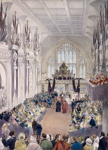 Napoleon III. und Kaiserin Eugenie in der Guildhall, London, 1855 von Edmund Morin