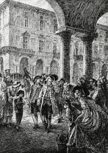 Treffen unter den Arkaden von Turin, Illustration für 