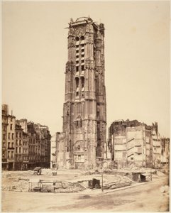 Der Turm Saint-Jacques, vor der Restaurierung. 4. Arrondissement, Paris. von Édouard Baldus