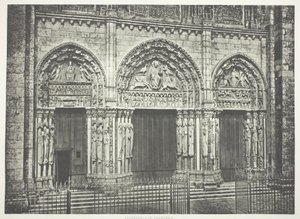 Hauptportal der Kathedrale von Chartres von Édouard Baldus