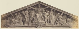 Giebel des Pavillon Richelieu, Louvre, Paris von Édouard Baldus