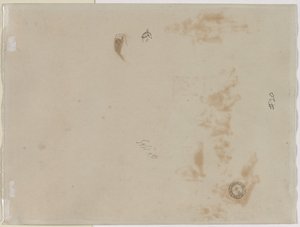 Skizze eines Mannes mit erhobenem Arm und Skizze eines Helms (verso) von Edouard Detaille