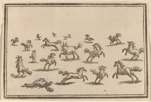 Pferde rennen von Edouard Eckman after Jacques Callot