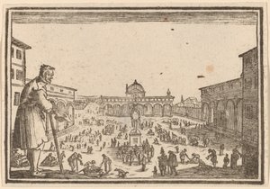 Piazza SS. Annunziata, Florenz von Edouard Eckman after Jacques Callot