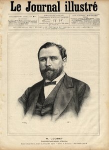 Emile Loubet (1836-1929) im Jahr 1892 (Präsident des Rates - Innenminister) - Gravur von Navellier in „The Illustrous Journal“ von 1892