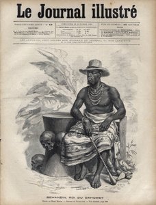 Porträt von Behanzin (1844-1900), König von Dahomey (Benin) - Gravur von Navellier in „The Illustrous Diary“ von 1892 von Edouard Felicien Eugene Navellier