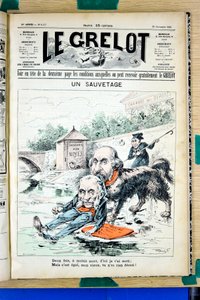 Titelblatt von „Le Grelot“, Nummer 1337, Satirisch in Farben