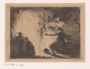 Saul bei der Hexe von Endor von Edouard Hamman (signed by artist)