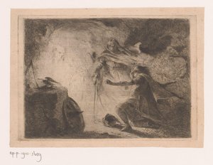 Saul bei der Hexe von Endor von Edouard Hamman