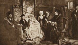 Erasmus liest dem jungen Kaiser Karl V. in Brüssel vor von Edouard Jean Conrad (after) Hamman