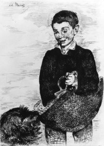 Knabe mit Hund von Édouard Manet