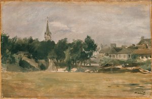 Landschaft mit Dorfkirche, frühe 1870er Jahre