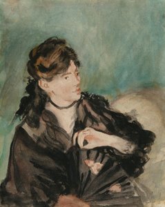 Porträt von Berthe Morisot mit einem Fächer von Édouard Manet