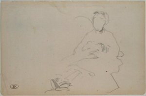 Manet - Skizze einer sitzenden Frau (Blatt aus einem Skizzenbuch), ca. 1864-1868 von Édouard Manet