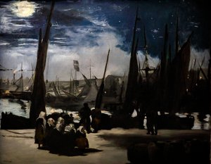 Mondlicht im Hafen von Boulogne