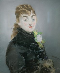 Méry Laurent mit einem Mops, 1882