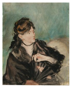 Porträt von Berthe Morisot mit einem Fächer