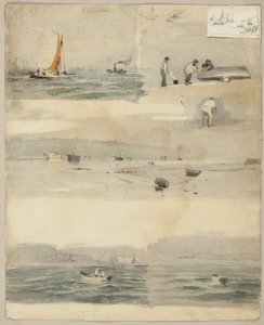 Skizzen von Meereslandschaften (recto); Zwei Skizzen: Neben stürmischer Küste, bewölkte Meereslandschaft von Édouard Manet