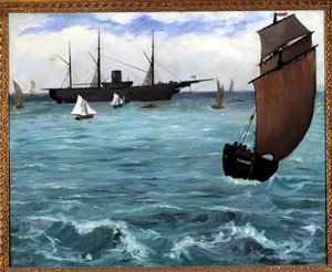 Das amerikanische Schiff Kearsarge vor Boulogne-sur-Mer von Édouard Manet