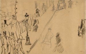 Die rue Mosnier mit Gaslampe