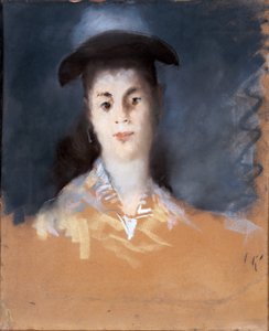Frau mit Hut und Seidengaze von Édouard Manet