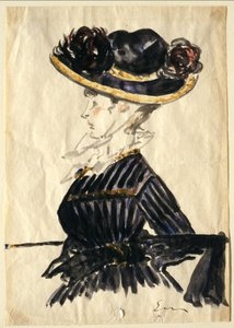 Frau mit großem Hut von Édouard Manet