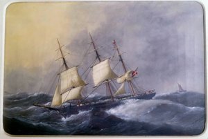Ein Dreimaster der Handelsmarine im Jahr 1882 von Edouard Marie Adam