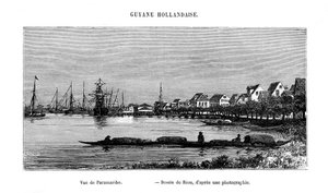 Paramaribo, Republik Suriname, 19. Jahrhundert von Edouard Riou