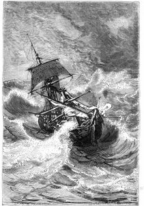 Vignette aus Jules Vernes Buch „Die Kinder des Kapitän Grant, Reise um die Welt“, 1867