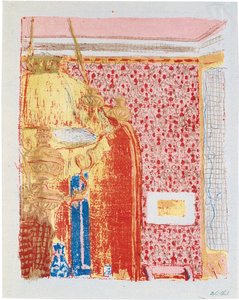 Interieur mit rosa Vorhängen II