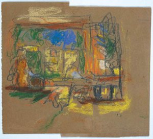 Blick durch ein Fenster in ein Zimmer von Edouard Vuillard