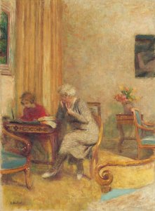 Madame Hessel und Lulu im kleinen Salon der Clayes, c.1934-1935