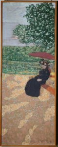 Park in Paris: Frau in Schwarz