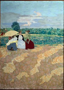 Die öffentlichen Gärten: Das Gespräch (in der Mitte) (Detail des Triptychons) von Edouard Vuillard