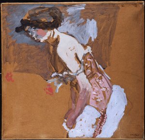 Frau in einem roten Korsett von Edouard Vuillard
