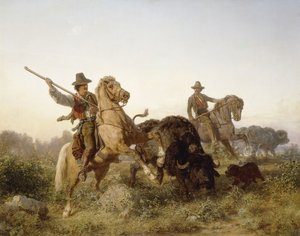 Wasserbüffel hüten, 1862 von Edouard van den Bosch