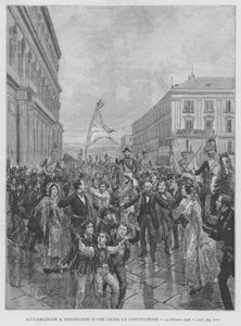 Akklamation an Ferdinand II., der die Verfassung schwört, 24. Februar 1848