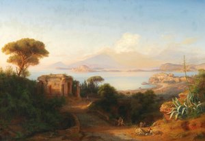 Blick von der Insel Procida im Golf von Neapel von Eduard Agricola